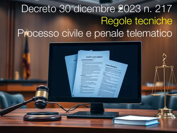 Decreto 30 dicembre 2023 n. 217 / Regole tecniche per il processo civile e penale telematico